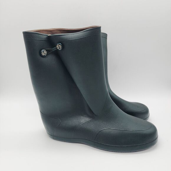 Vintage 1950s Girl Scout Rainboots Green Rubber Raingear Collectible Womens 7